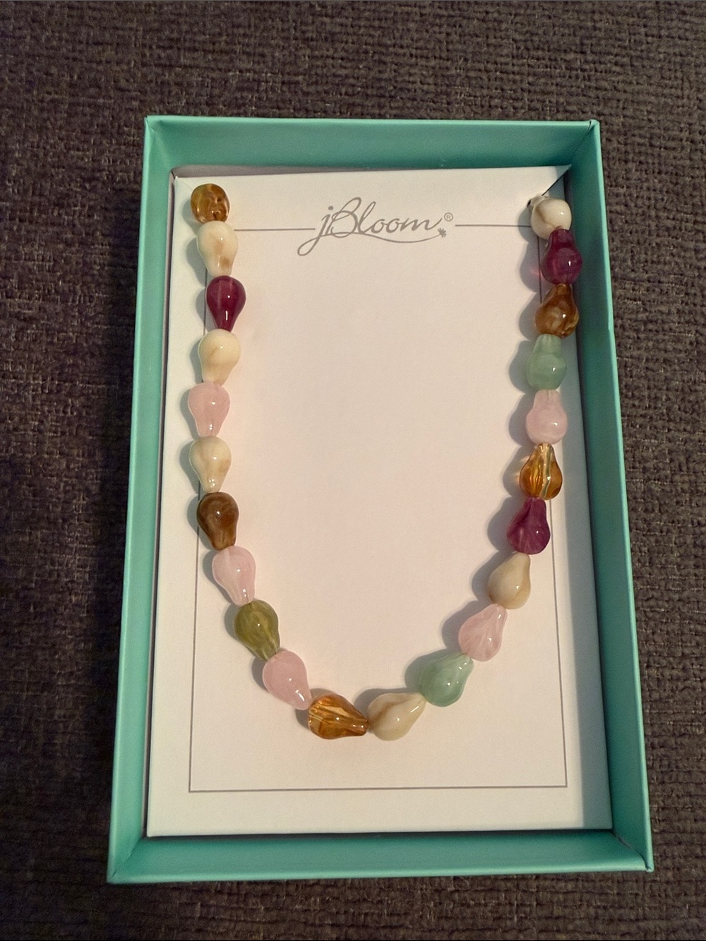 jBloom Multicolor Pastel Teardrop Necklace
